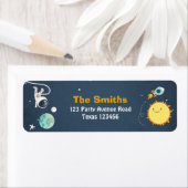 Buitenspatie-terugzendadres labels Rocket Astronau (Insitu)