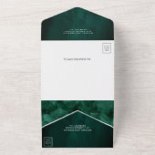 Buitenspatie Universe Emerald Green Galaxy Wedding All In One Uitnodiging (Buitenkant)