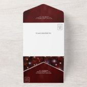 Buitenspatie Universum Maroon Red Galaxy Weddensch All In One Uitnodiging (Buitenkant)