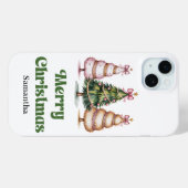 Buitensporige luipaard Kerstbomen aangepaste naam Case-Mate iPhone Case (Achterkant (horizontaal))