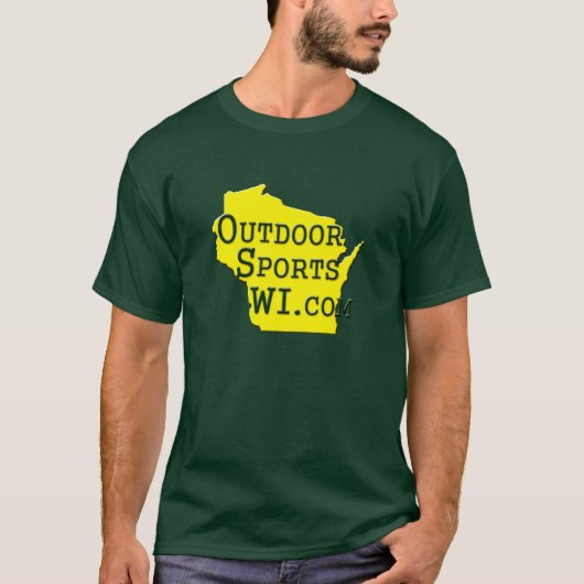 Buitensporten Wisconsin - Geel T-shirt voor Logo (Voorkant)