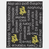 Buitenstaanders: Gold Word Cloud Fleece Deken (Voorkant)