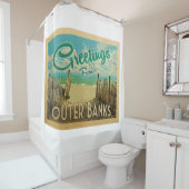 Buitenste banken Beach Vintage Travel Douchegordijn (In situ)