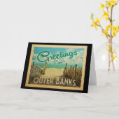 Buitenste banken Beach Vintage Travel Kaart (Gele Bloem)