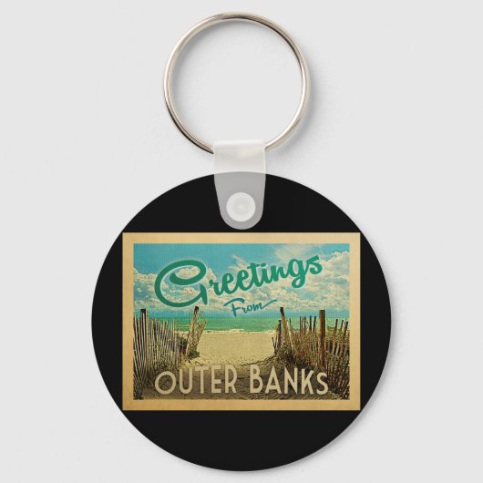 Buitenste banken Beach Vintage Travel Sleutelhanger (Voorkant)