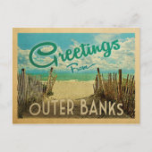 Buitenste banken Briefkaart Beach Vintage Travel (Voorkant)