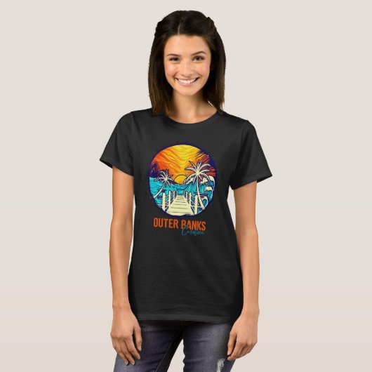 Buitenste banken Sunset Matching Vacation Friends  T-shirt (Voorkant volledig)