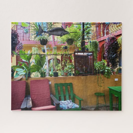 Buitenste binnenplaatscafé legpuzzel (Horizontaal)
