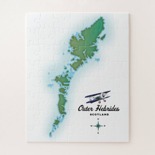 Buitenste kaart van de Hebriden Schotland Legpuzzel (Verticaal)