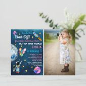 Buitenste Ruimte Astronaut Foto Regenboog Ballonra Kaart (Staand voorkant)