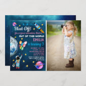 Buitenste Ruimte Astronaut Foto Regenboog Ballonra Kaart (Voorkant / Achterkant)