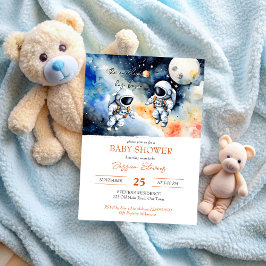 Buitenste ruimte astronaut tweeling baby shower sj kaart
