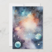 Buitenste ruimte astronaut tweeling baby shower sj kaart (Achterkant)