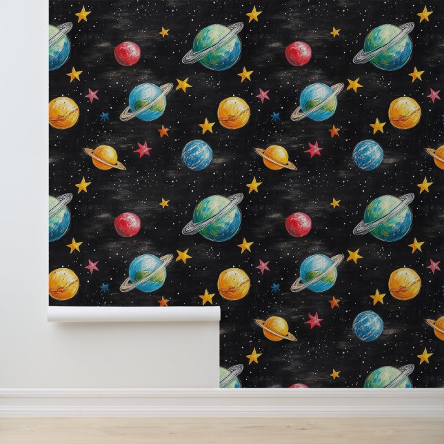 Buitenste ruimte planeten en sterren behang voor k (Applicatie)