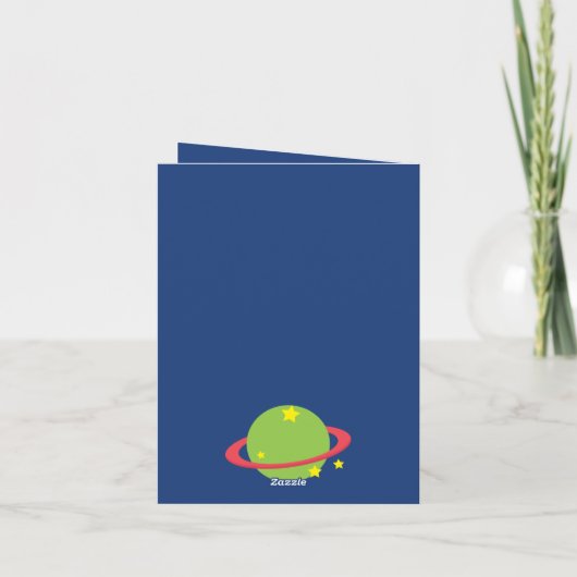 Buitenste Ruimte Raket Vouwen Dank u kaarten (Achterkant)