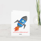 Buitenste Ruimte raketschip dank u Notitiekaart (Achterkant)