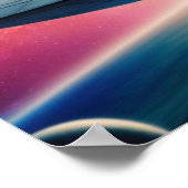 Buitenste ruimte vliegende schotel kat poster (Hoek)