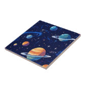 Buitenste Ruimteplaneten en Sterren Galaxy Pattern Tegeltje (Zijkant)