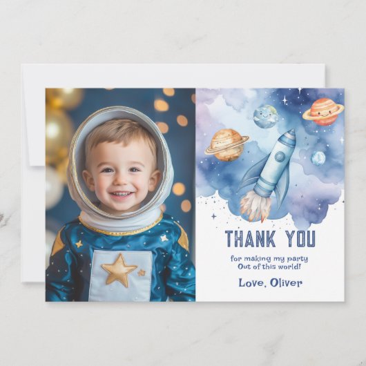 Buitenste ruimteplaneten Jongen Verjaardag foto da Kaart (Voorkant)