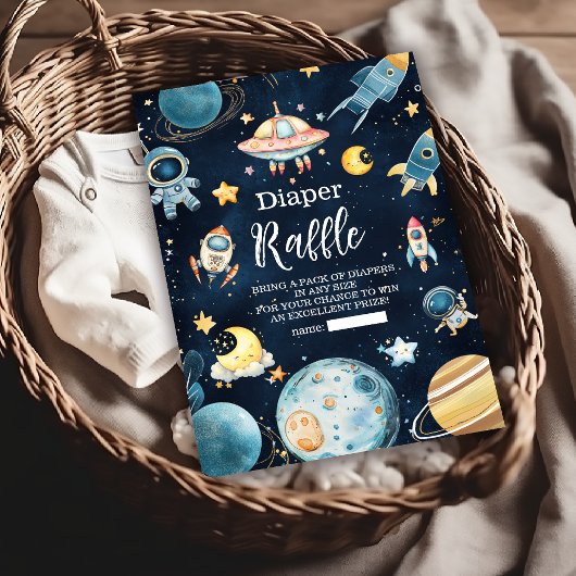 Buitenste Ruimteplaneten Raket Marine Diapper Raff Informatiekaartje