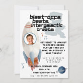 Buitenste Ruimteraket Schip Astronaut Fotoverjaard Kaart (Voorkant)