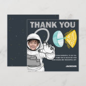 Buitenste Space Blast Off Astronaut Foto Verjaarda Bedankkaart (Voorkant / Achterkant)