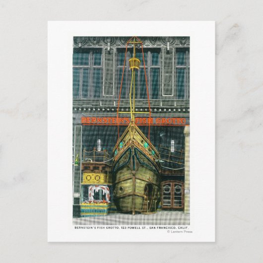 Buitenste Uitzicht van Bernstein's Fish Grotto ove Briefkaart (Voorkant)