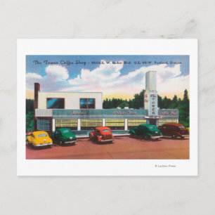 Buitenste Uitzicht van de koffiewinkel van de towe Briefkaart