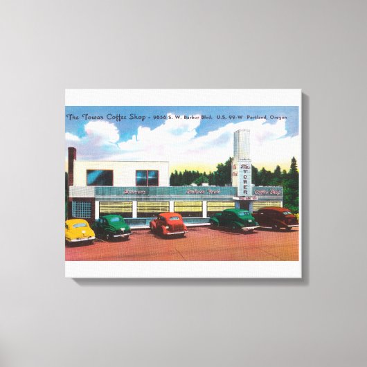 Buitenste Uitzicht van de koffiewinkel van de towe Canvas Afdruk (Voorkant)