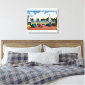 Buitenste Uitzicht van de koffiewinkel van de towe Canvas Afdruk (Insitu (Slaapkamer))