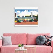 Buitenste Uitzicht van de koffiewinkel van de towe Canvas Afdruk (Insitu (Woonkamer))