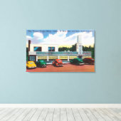 Buitenste Uitzicht van de koffiewinkel van de towe Canvas Afdruk (Insitu (Houten vloer))