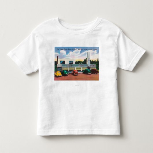 Buitenste Uitzicht van de koffiewinkel van de towe Kinder Shirts (Voorkant)