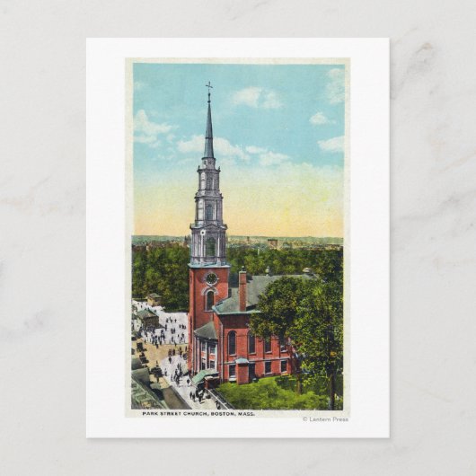 Buitenste Uitzicht van de Park Street Church Briefkaart (Voorkant)