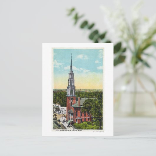 Buitenste Uitzicht van de Park Street Church Briefkaart (Staand voorkant)