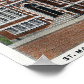 Buitenste Uitzicht van de St. Mary's School en Hal Poster (Hoek)