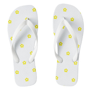 Buitenstrand Gele Bloem Gedrukt Witte Band Teenslippers