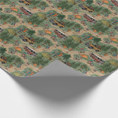  buitentoneel: wandelaars, fietsen cadeaupapier (Hoek)