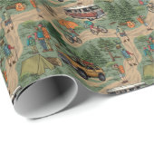  buitentoneel: wandelaars, fietsen cadeaupapier (Rol Hoek)