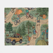  buitentoneel: wandelaars, fietsen fleece deken (Voorkant (Horizontaal))