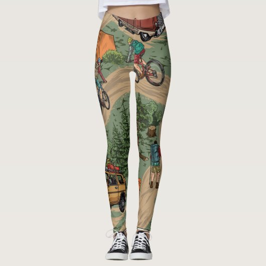 buitentoneel: wandelaars, fietsen leggings (Voorkant)