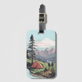 Buitenuniek, retro/ grafisch bagagelabel (Voorkant (verticaal))