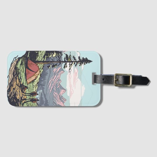 Buitenuniek, retro/ grafisch bagagelabel (Voorkant (horizontaal))