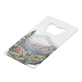 Buitenuniek, retro/ grafisch creditkaart flessenopener (Voorkant Gekanteld)