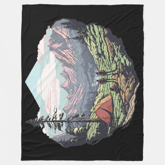 Buitenuniek, retro/ grafisch fleece deken (Voorkant)