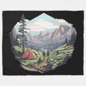 Buitenuniek, retro/ grafisch fleece deken (Voorkant (Horizontaal))