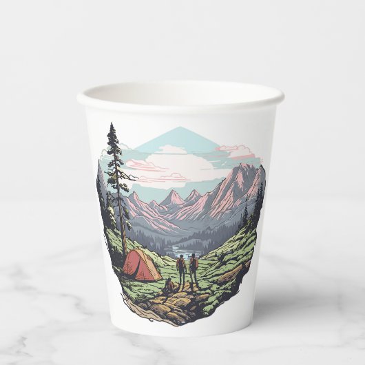 Buitenuniek, retro/ grafisch papieren bekers (Voorkant)