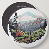 Buitenuniek, retro/ grafisch ronde button 6,0 cm (Voorkant /achterkant)