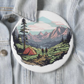 Buitenuniek, retro/ grafisch ronde button 6,0 cm (In situ)