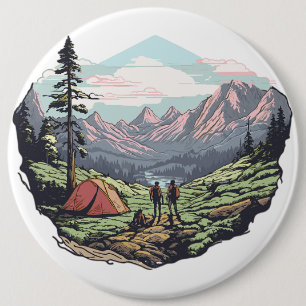 Buitenuniek, retro/ grafisch ronde button 6,0 cm
